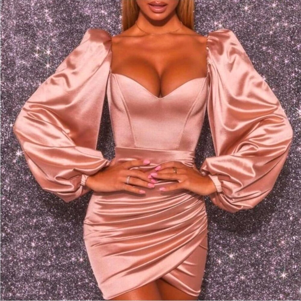 Oh Polly Women's Pink and Tan Dress